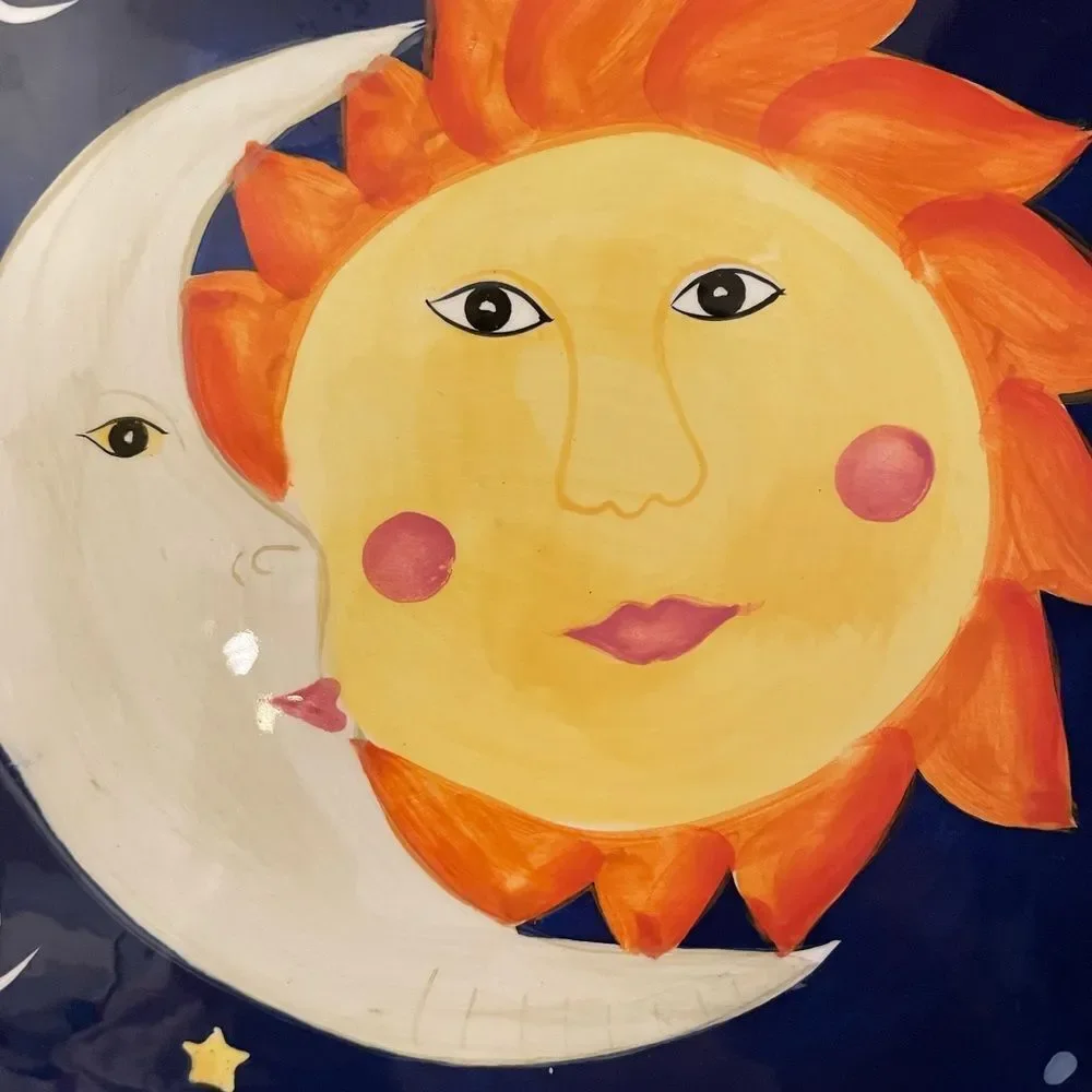 Hausenware Inc Celestial Moon and Sun 2002 Dish Plate